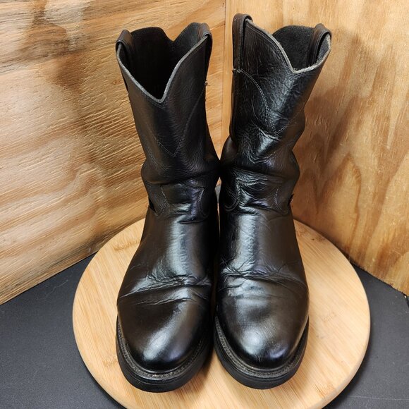 Justin Roper Boots Mens Black Leather Pull On Size 9 main image 10